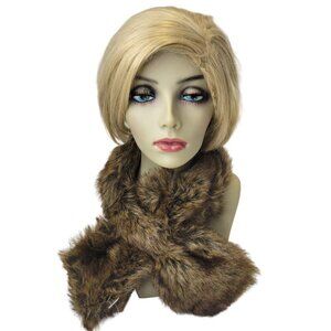 Dark Brown Faux Fur Loop Scarf Fur Neck Wrap